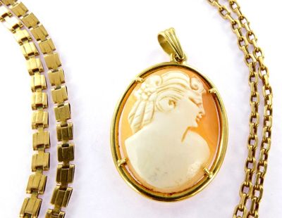 an image of a necklace with a picture of a woman on it