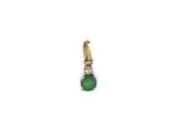 an emerald and diamond pendant on a white background