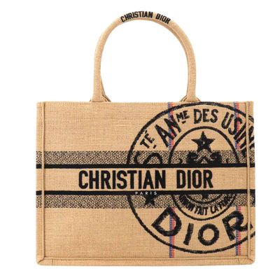 christian dior jute tote bag