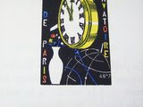 a sign with a clock on it that reads la petite horlogee de paris qui dit topours