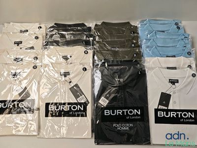Lot de 24 polos BURTON de diverses tailles - NEUFS - TVA Réc…
