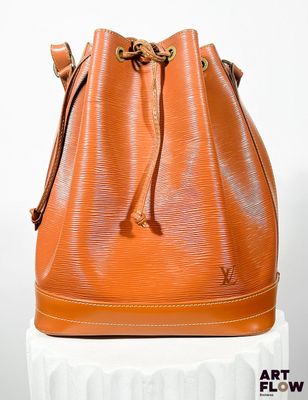 Sac seau Louis Vuitton en cuir Epi orange