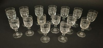 beaucoup de verres à vin vides sur la table