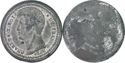 a close up of a coin on a white surface with a white background