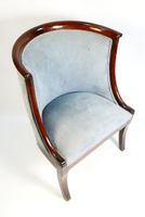 Bergère gondole en acajou de style Empire garnie d'alcantara… (photo 2)