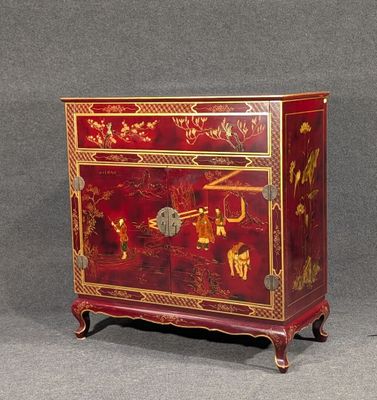 Meuble à hauteur d'appui de style Extrême-oriental en bois l…