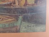a picture of a painting of a man and a woman in a boat