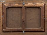 a picture of an old wooden window with a window frame