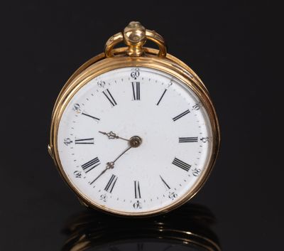 Montre de gousset en or jaune 18 carats soit 750/1000e, cont…