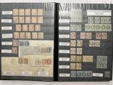 an open book with a lot of different stamps on it