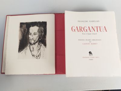 an open book with a drawing of a man on it