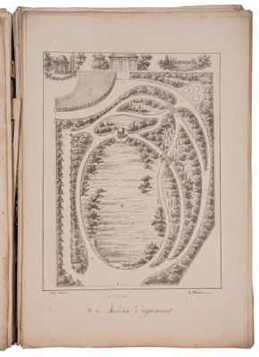 un vieux livre sur lequel figure le dessin d'une rivière et d'un pont