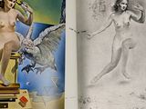 an open book with a picture of a nude woman on top of it
