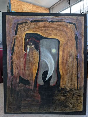 an image of a painting of a man standing in a doorway