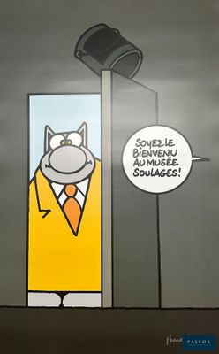 a cartoon picture of a cat in a suit and tie