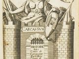 un vieux livre sur lequel figure le dessin d'une femme perchée au sommet d'un mur de briques