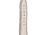 the watch strap is white with black stitching on it