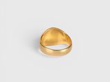 a gold ring on a white background