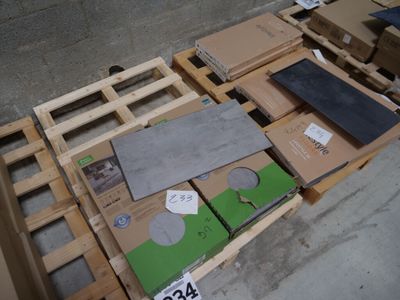 plein de cartons empilés sur une palette