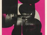 une image représentant une affiche rose et noire sur laquelle figure une photo en noir et blanc