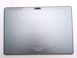a close up of a laptop on a white surface
