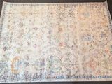 an image of a rug on a table with a chair in the background