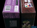 two boxes that are sitting side by side on a table