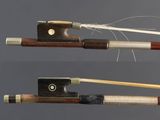 two different views of a bow and a bow rest