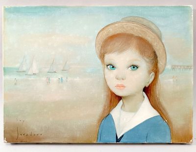 Guy SERADOUR (1922-2007) Jeune fille à la mer Huile sur toil…