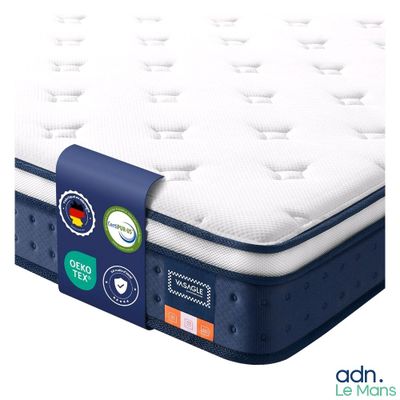 an image of a close up of a mattress with a label on it