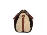a close up of a purse on a white background