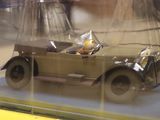 a model of a car in a display case