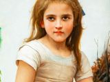 a painting of a young girl holding a plate
