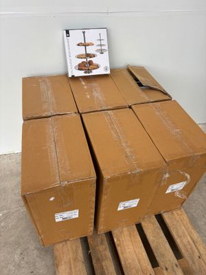 many boxes stacked on top of each other on a pallet