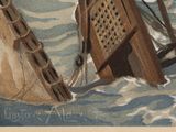 a painting of a sailboat in the middle of the water