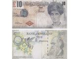 two bank notes with a picture of a woman on them