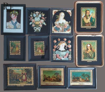 Ensemble de onze fixés sous verre - Photo 1