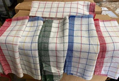 Lot de 216 torchons neufs de cuisine, 70 par 50 cm,  mélange de couleu - Photo 1