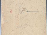 an old piece of paper with a drawing of a man on it