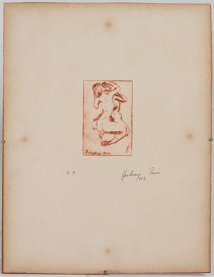 an old book with a drawing of a woman ' s face on it