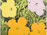 andy warhol, ' flowers in yellow, orange, and pink ', 1970