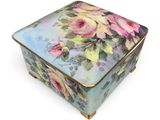une image représentant une boîte décorative sur laquelle sont peintes des fleurs