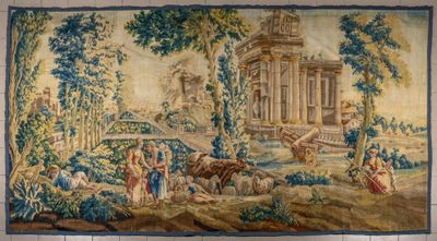 une image représentant une tapisserie accrochée au mur d'un bâtiment