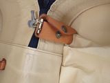 a close up of a jacket with a zipper on it