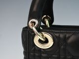 chanel black quilted leather mini lady bag with gold hardware