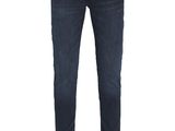 a picture of a pair of dark blue jeans on a white background