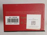 the back of a red box with a barcode on it
