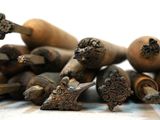 a lot of different types of nuts that are on the table