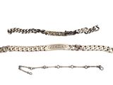 three different types of bracelets on a white background