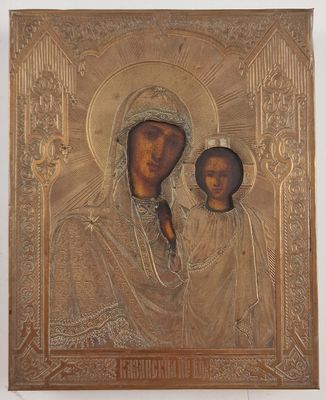 une icône ancienne représentant la Vierge et l'Enfant Jésus